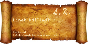Linek Kálmán névjegykártya